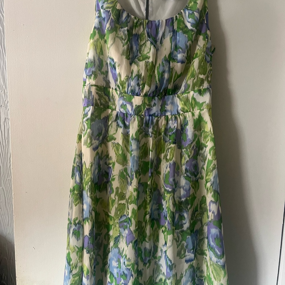 Chadwick's Floral Green and blue Dress 10